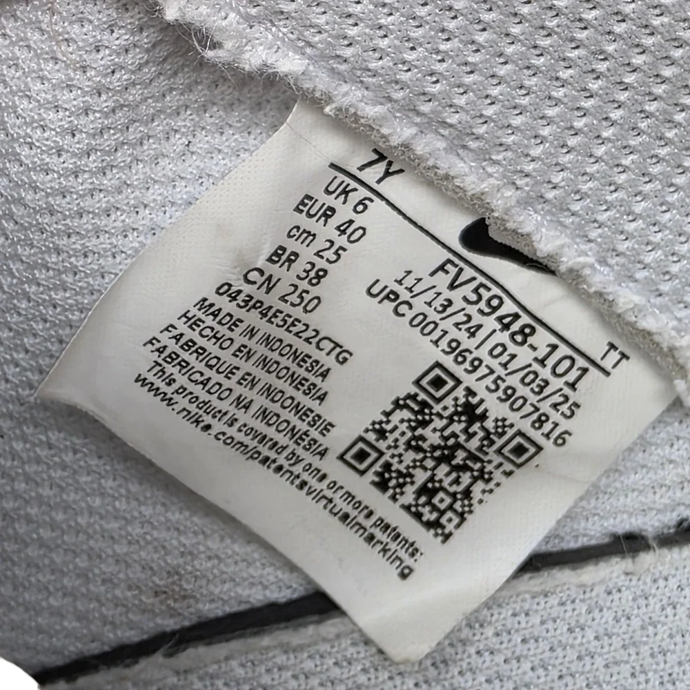 Nike Air Force 1 Low‎ White Black Big Kids Shoes FV5948 101 Size 7Y